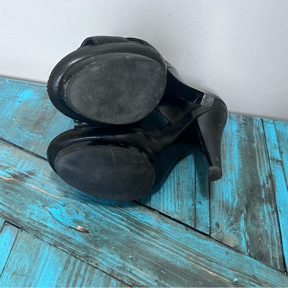 Coach Teagan Soft Leather Platform Women Shoes Black Heel Sandal Size 7.5B - Picture 9 of 13